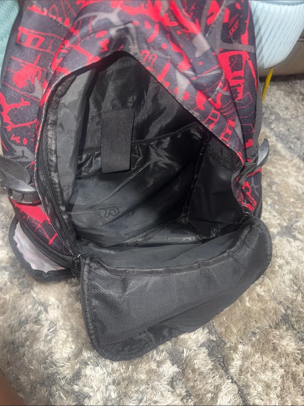 Men's Red & Gray Graphic Backpack